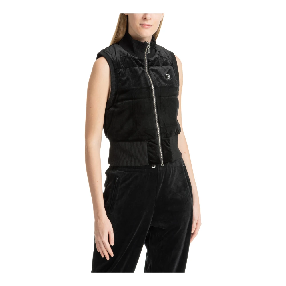 Juicy Couture Swarovski Logo Rits Vest Black Dames