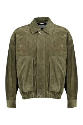 Bomberjacka i vintage-läder