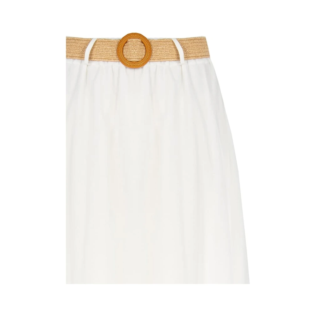 RINASCIMENTO Katoenen midi-rok met riem White Dames