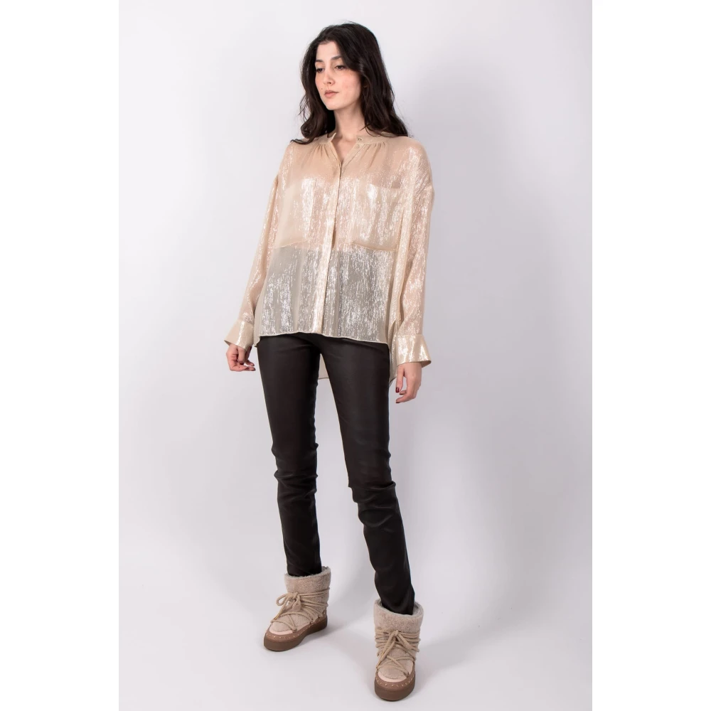 dorothee schumacher Glanzende Glans Bloemen Goud Blouse Yellow Dames