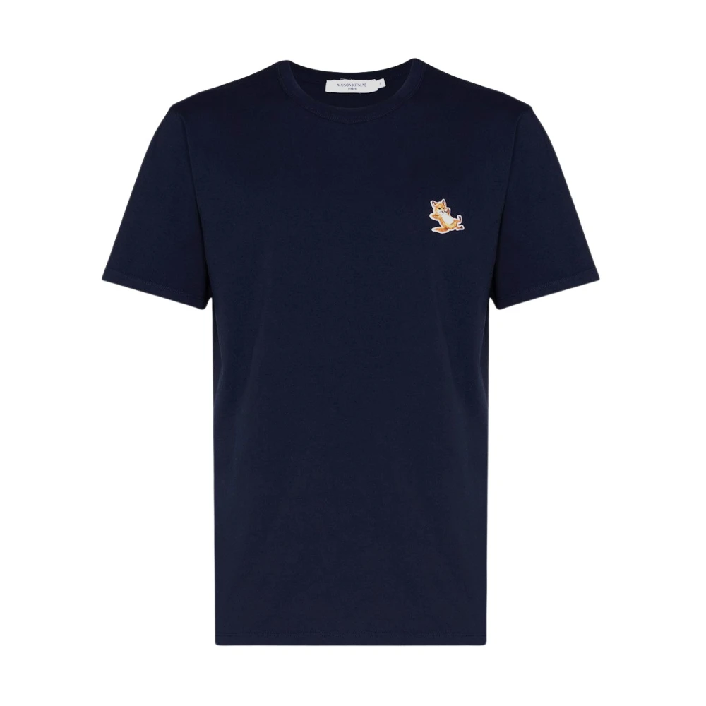 Maison Kitsuné Blå Fox Logo T-shirt Blue, Herr