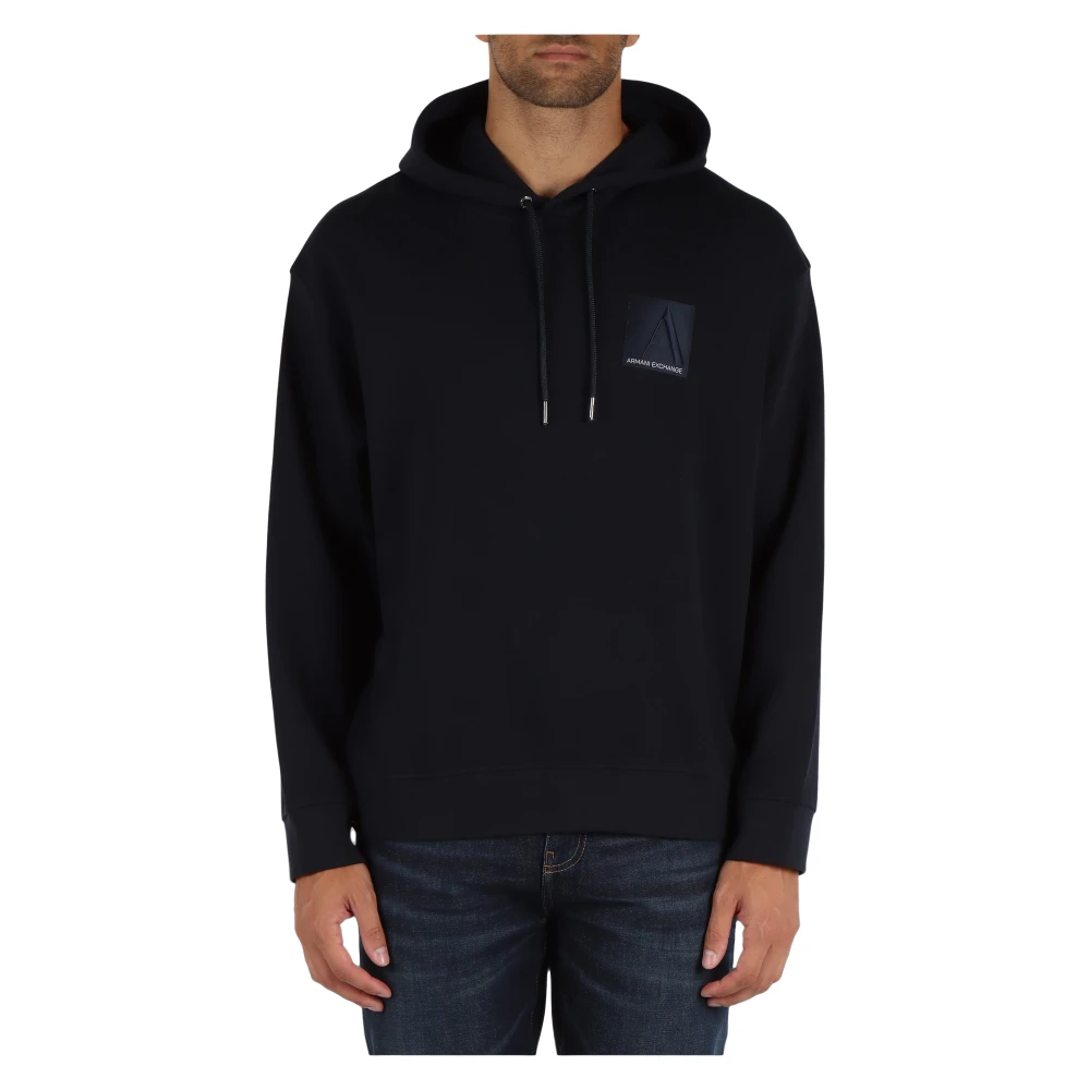 Armani Exchange Hoodie in katoenen piqué Blue Heren