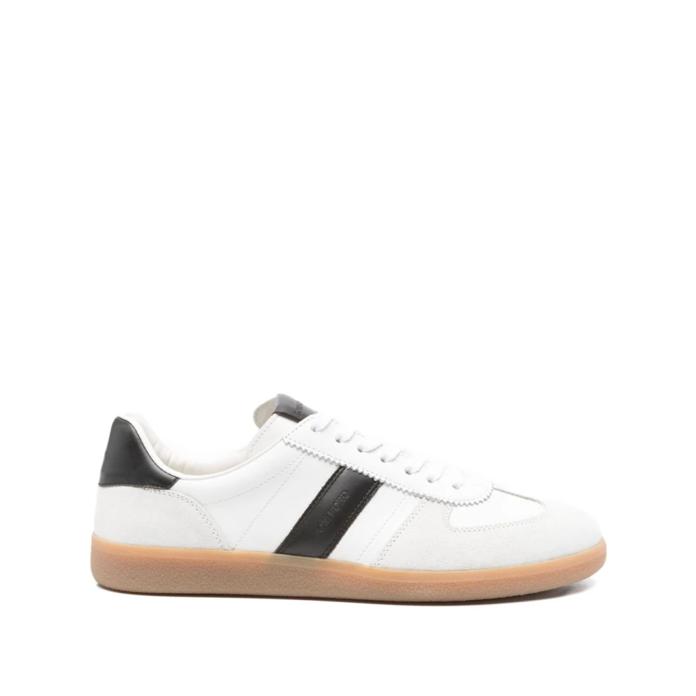 Tom Ford Luxe Leren Sneakers in Heren Schoenen Wit