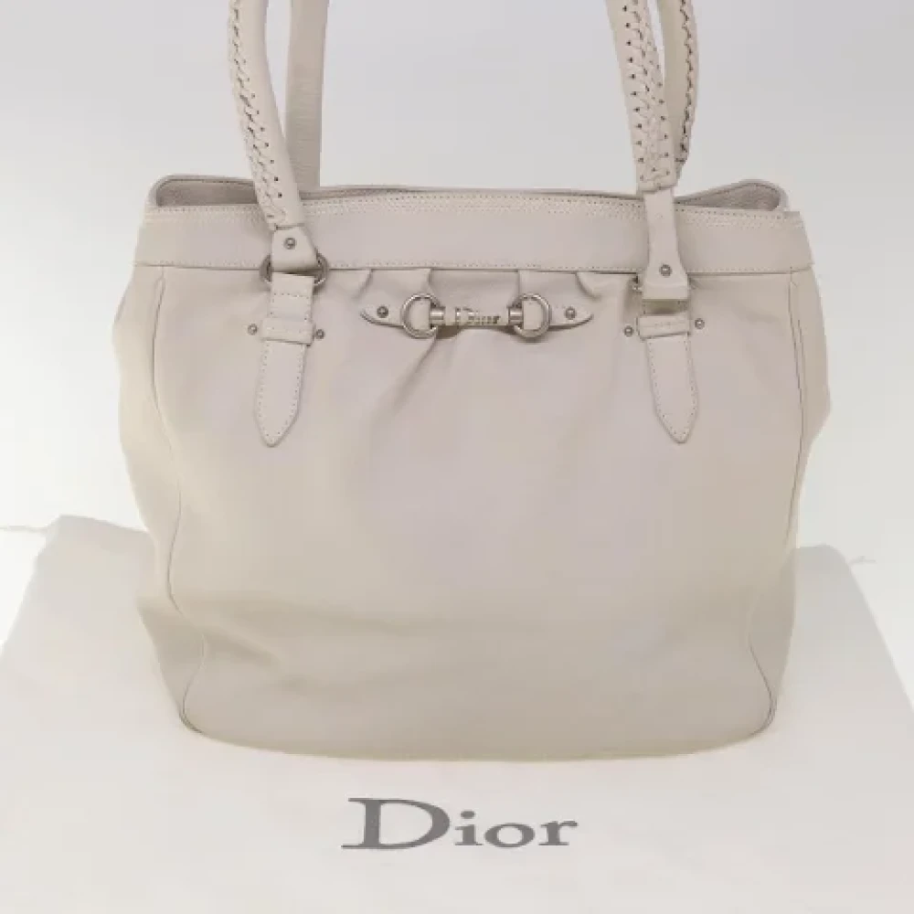 Dior Vintage Pre-owned Leather totes White Dames