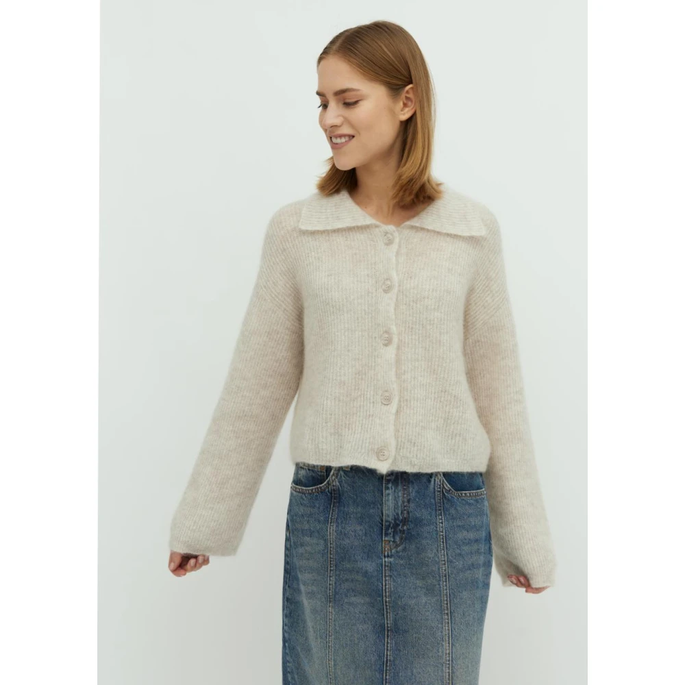 MbyM Beige Gebreid Vest met Knoopsluiting Beige Dames