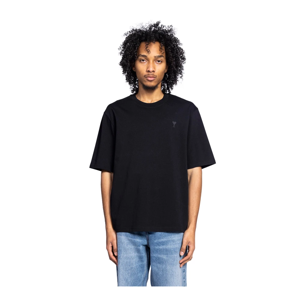 Ami Paris Zwart Tonal Box Tee Shirt Black Heren