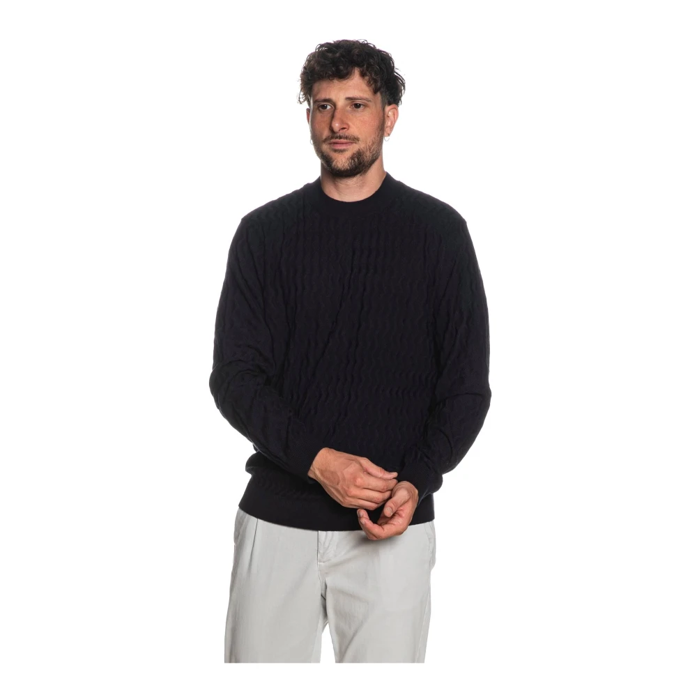 Armani Exchange Mannelijk Blauw Wavy Texture Sweater