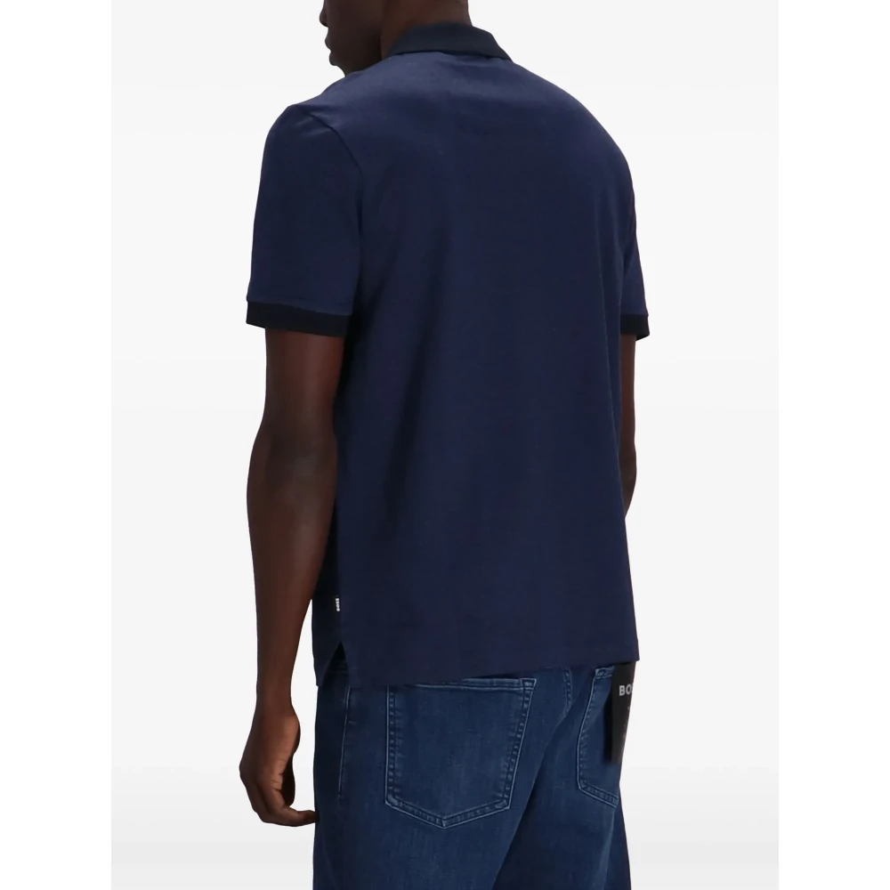 Hugo Boss Katoenen poloshirt met 2 knopen Blue Heren