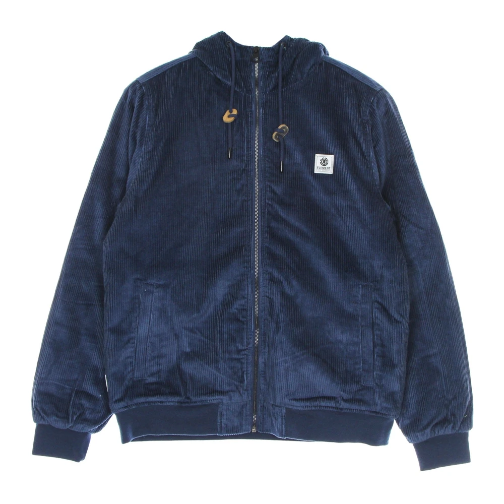 Element Blauwe Corduroy Gewatteerde Jas met Sherpa Voering Blue Heren