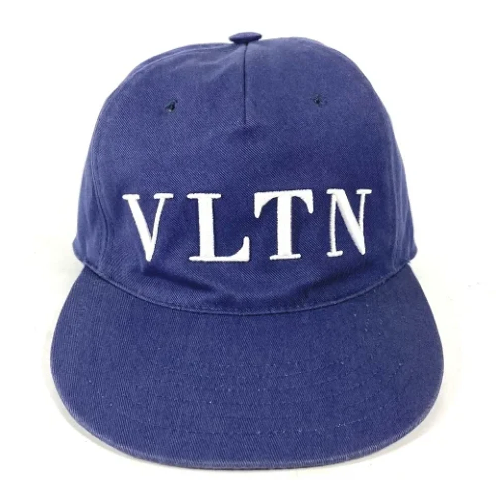 Valentino Vintage Pre-owned Cotton hats Blue Heren