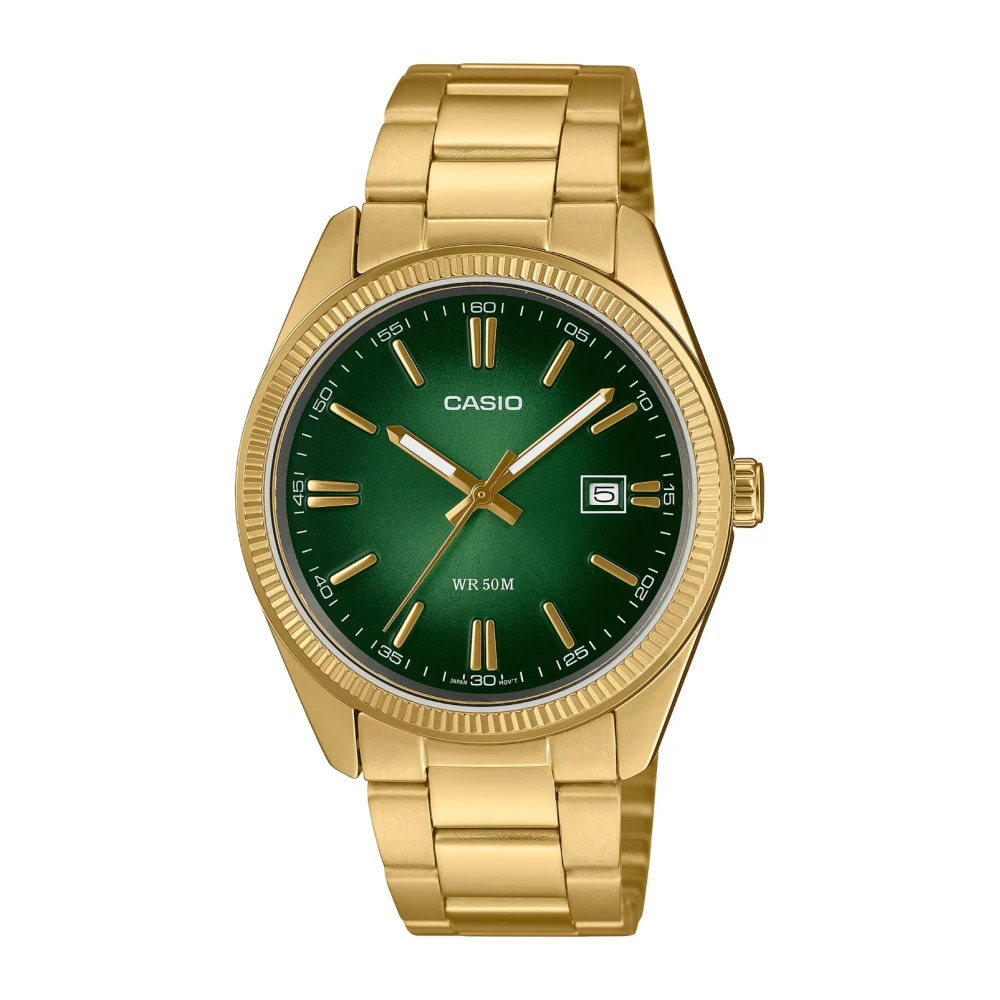 Casio, Armbanduhr, MTP-1302PGC-3AVEF, Grün, Gold, (Analoguhr, 38.50 mm) - Bild 8