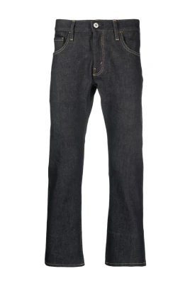 Jeans med tryck, rak passform