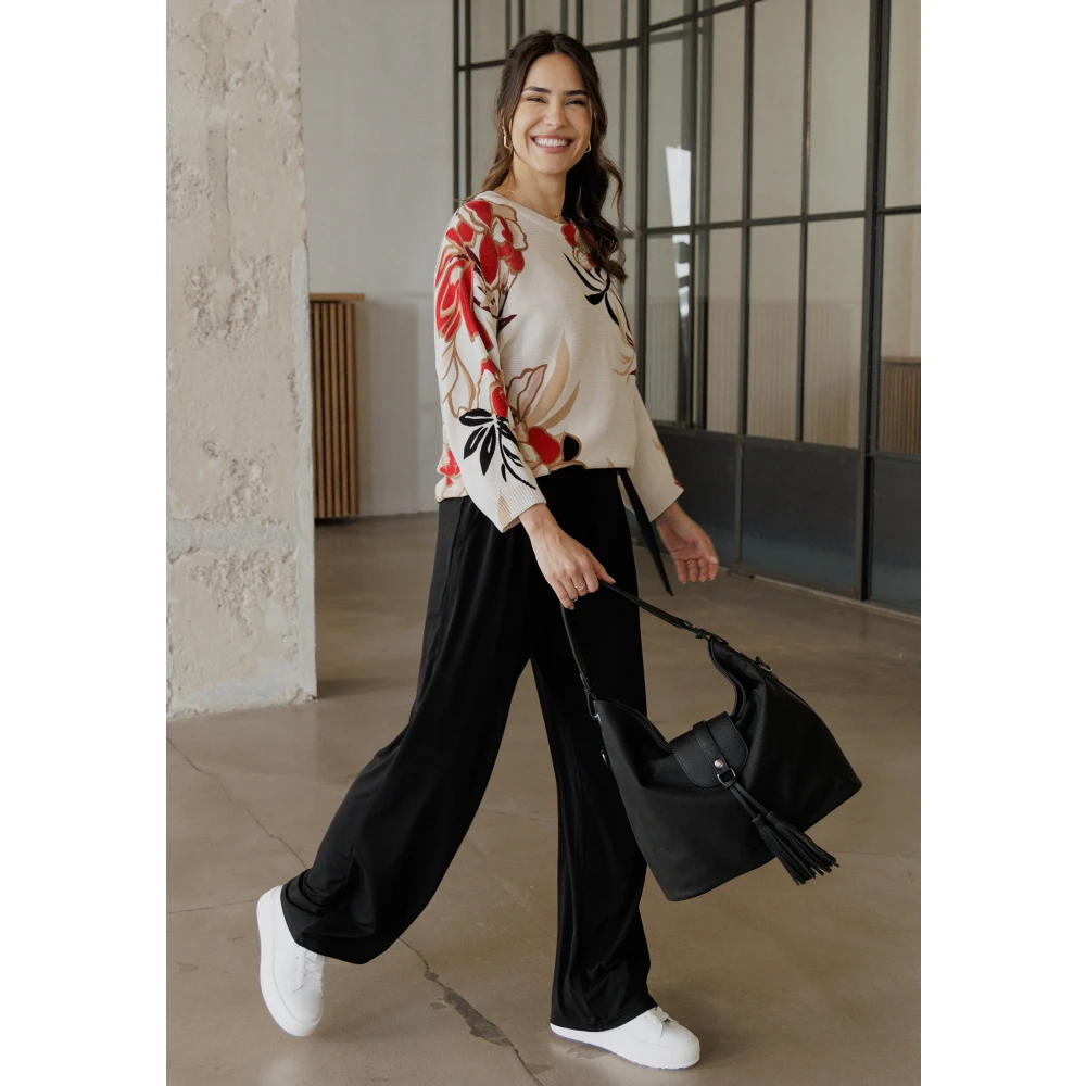 Betty Barclay Bloemen Paillet Trui Beige Dames