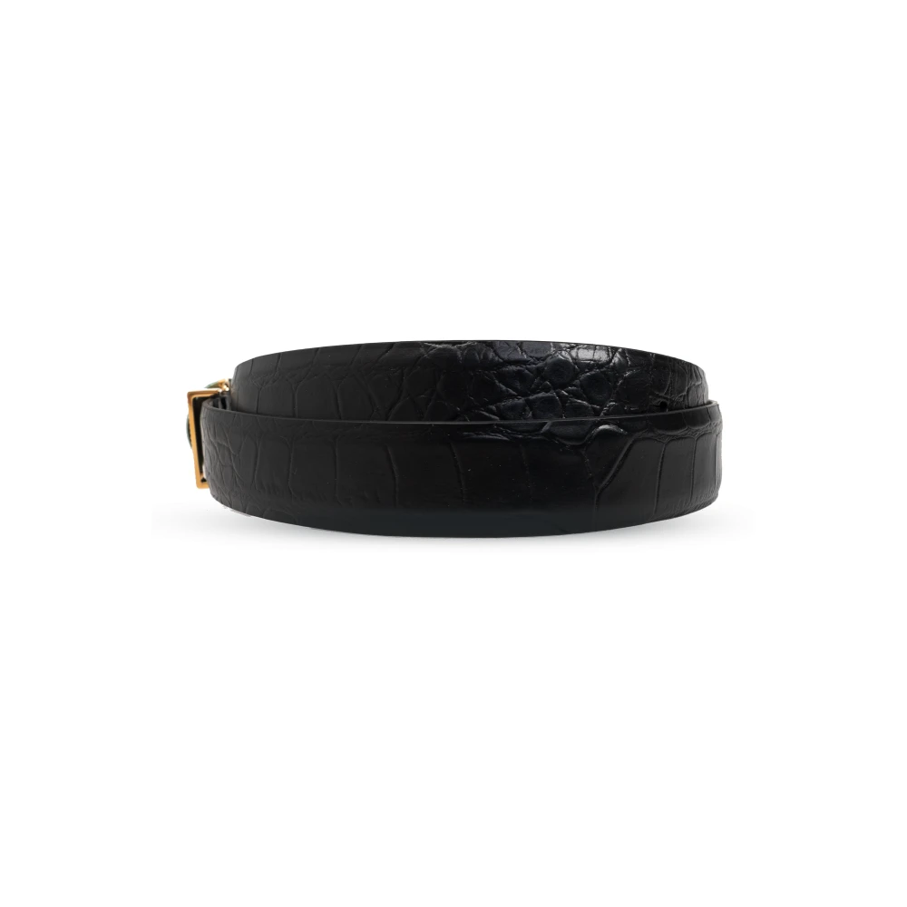 Versace Leren riem Black Dames