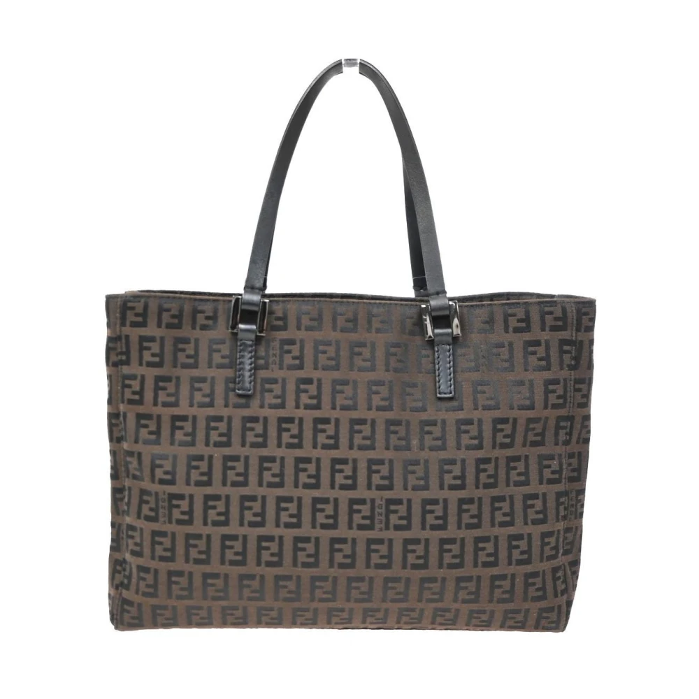 Fendi Vintage Women's Brown Pre-Owned Zucca Pattern Tote Bag