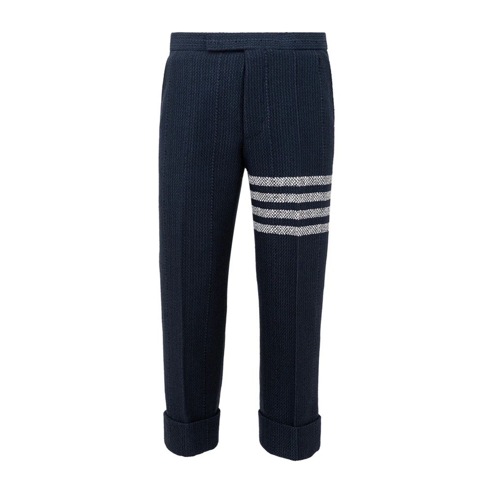 Thom Browne Blauwe Tweed Broek Blue Heren