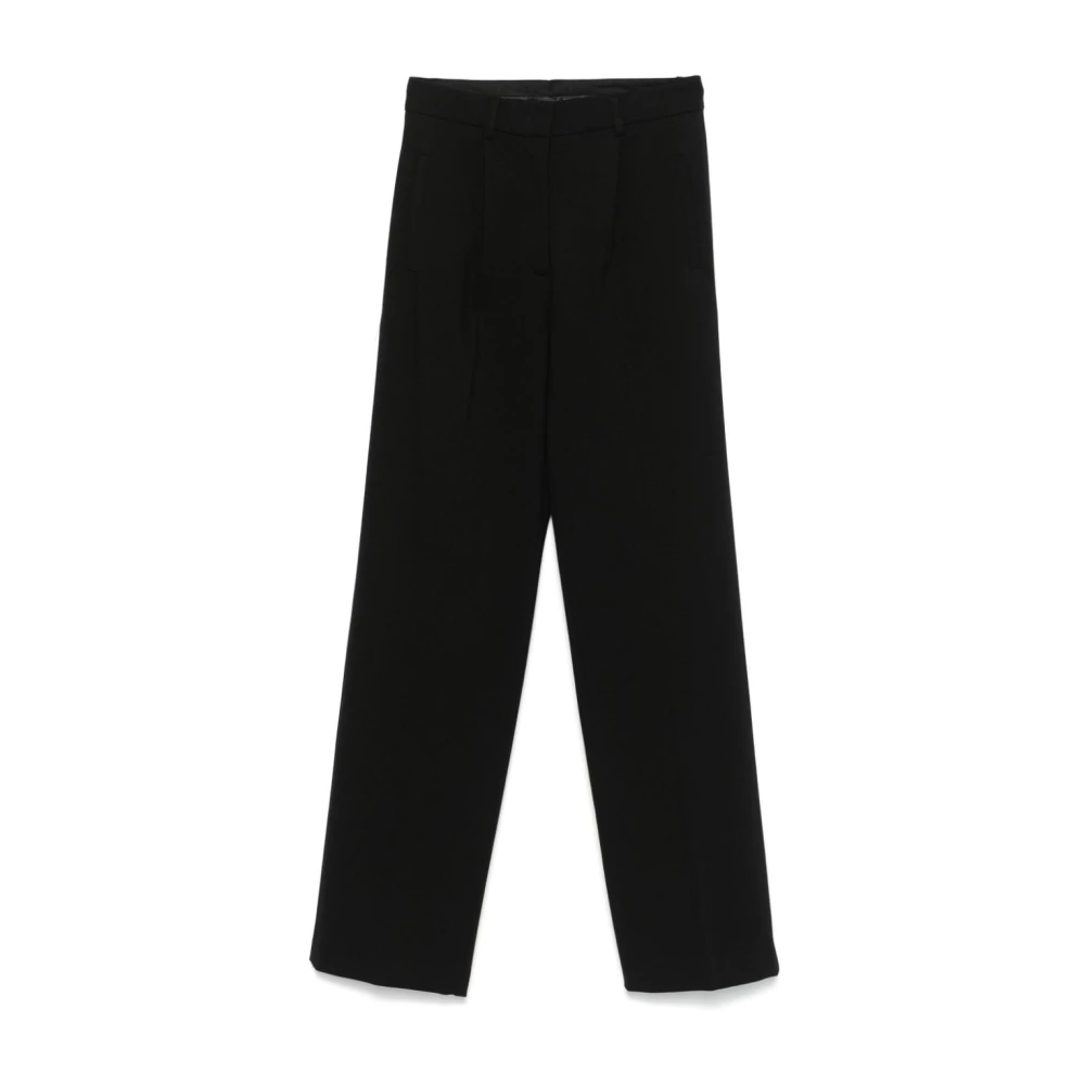 Semicouture Zwarte hoge taille op maat gemaakte broek Black Dames