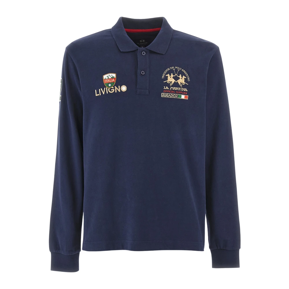 LA MARTINA Blauwe T-shirts en Polos Blue Heren