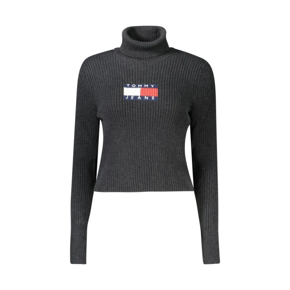 TOMMY JEANS Dames Truien & Vesten Tjw Melange Trtlnck Flag Sweater Zwart