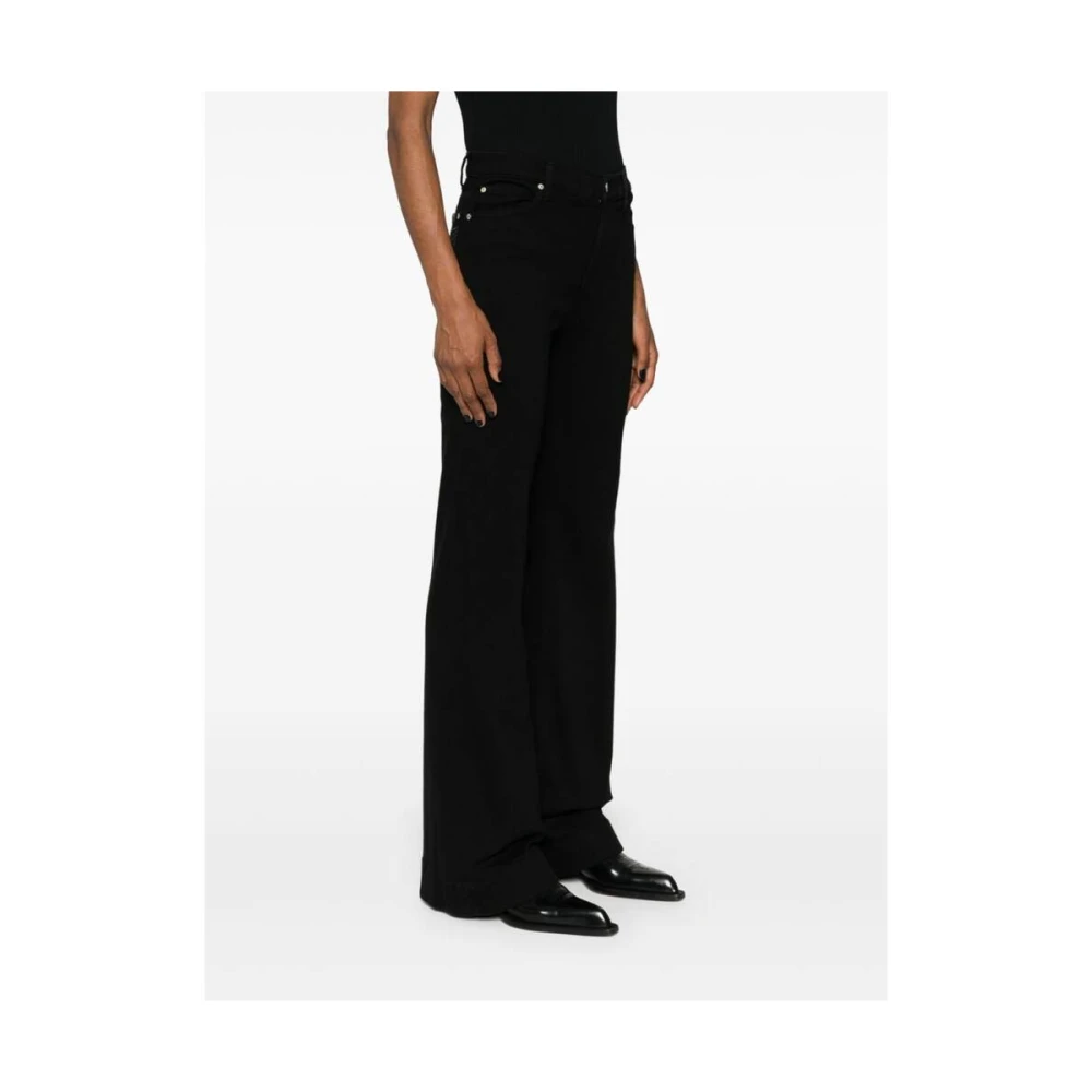 7 For All Mankind Zwarte Flared Denim Jeans Black Dames