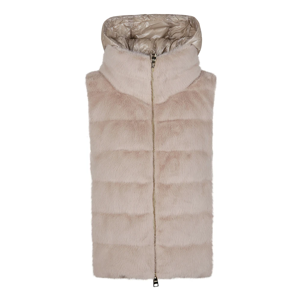 Herno Faux Fur Vest Brown Dames