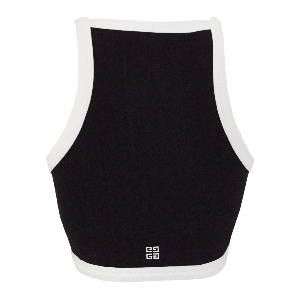Givenchy Schwarz Weiss Tank Top met Signature Patch Black Dames