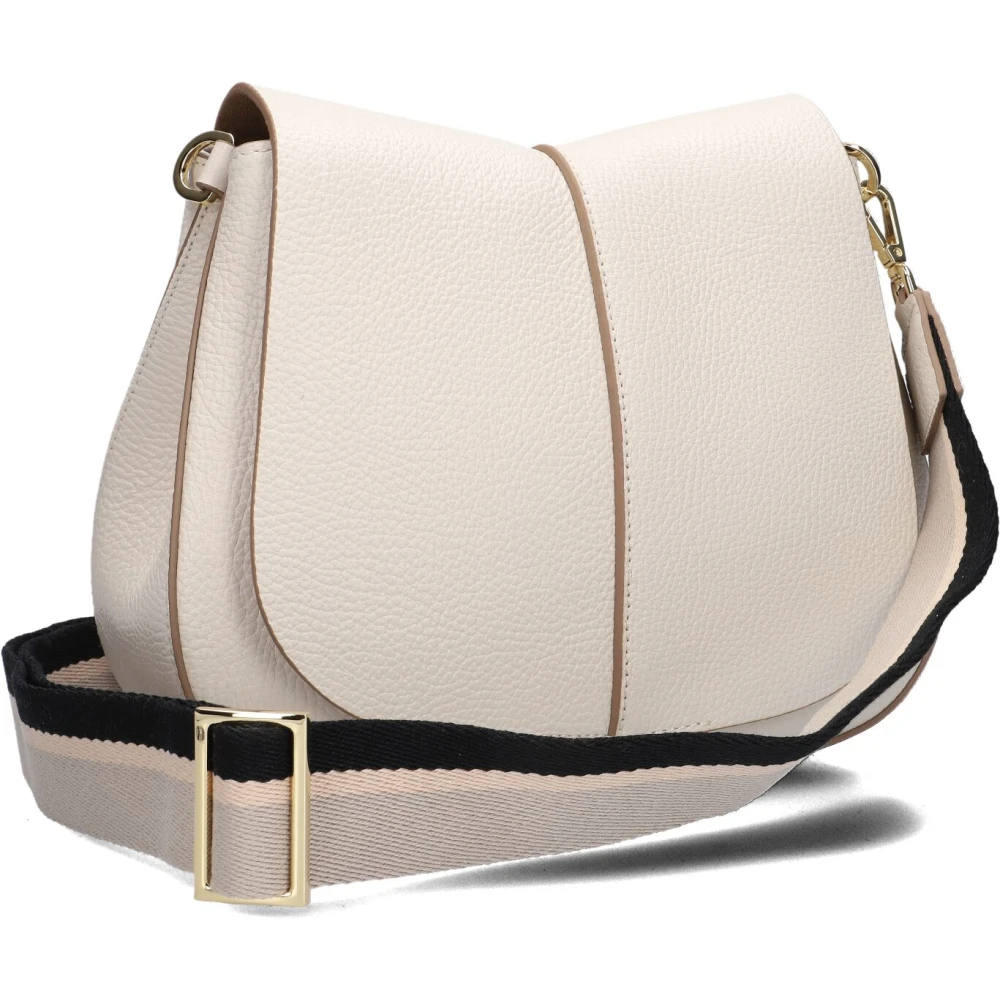 Gianni Chiarini Witte leren schoudertas Helena Round White Dames