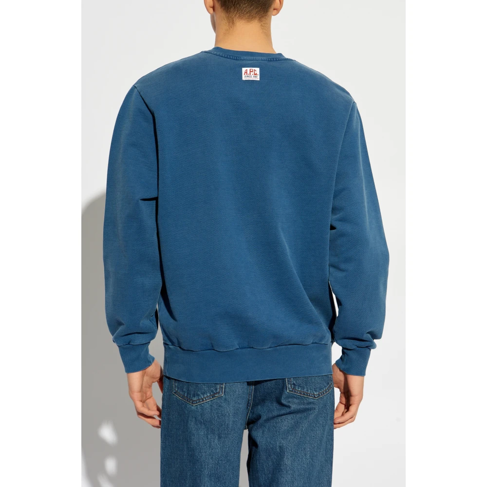 A.p.c. Sweatshirt Label Blue Heren