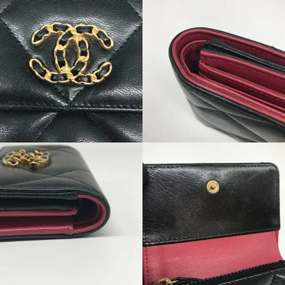 Chanel Vintage Pre-owned Leather wallets Black Dames