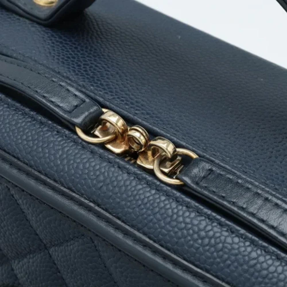 Chanel Vintage Pre-owned Leather handbags Blue Dames