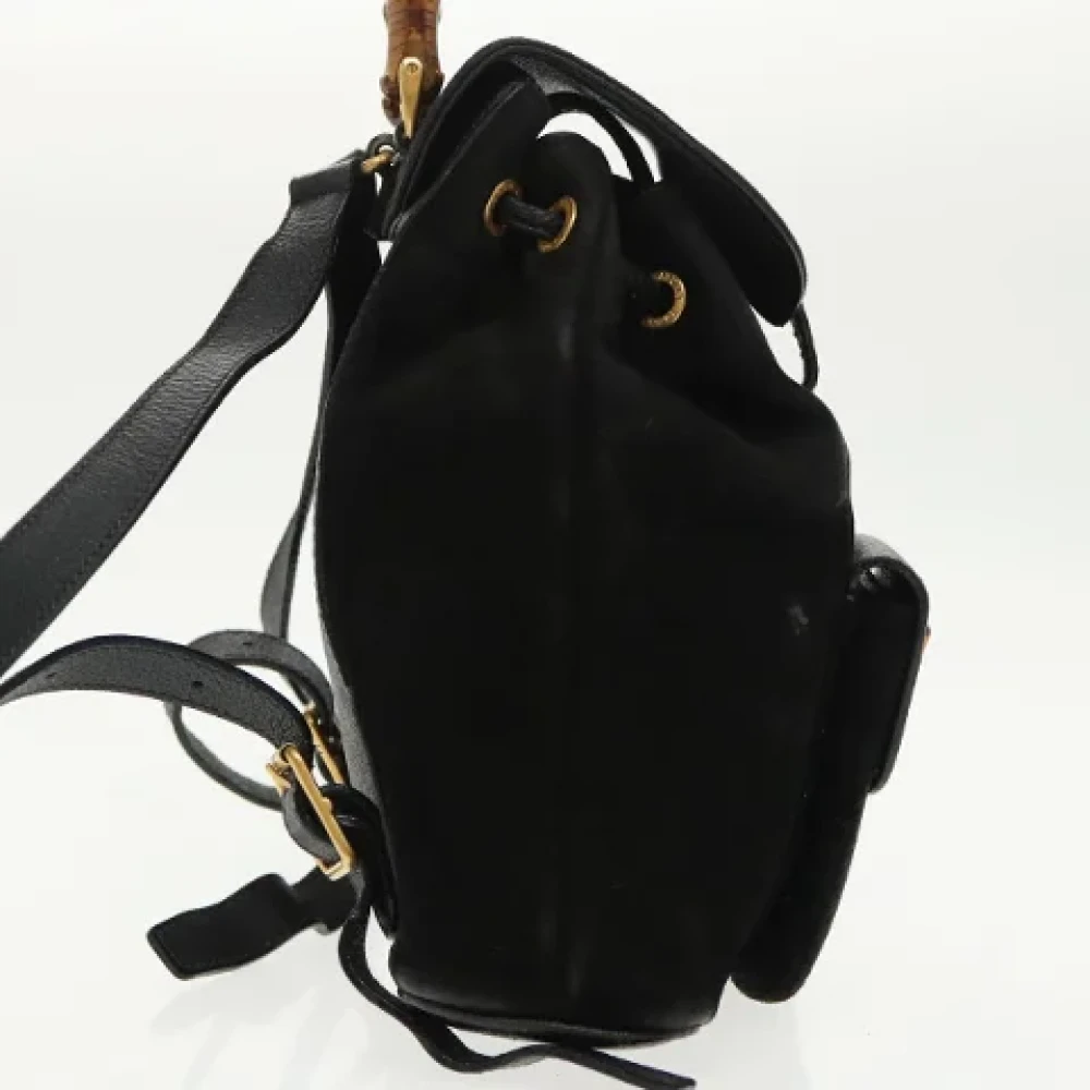 Gucci Vintage Pre-owned Suede backpacks Black Dames
