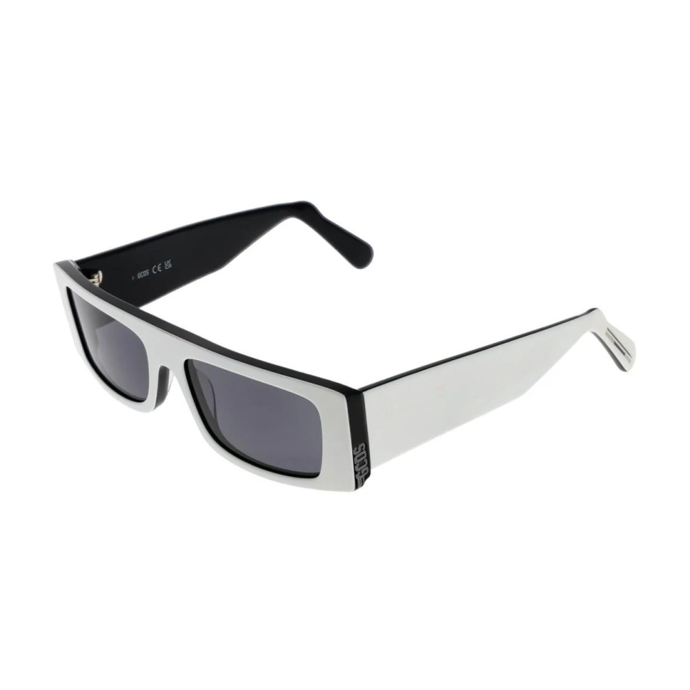 Gcds Unisex White Rectangle Sunglasses With Uv Protection