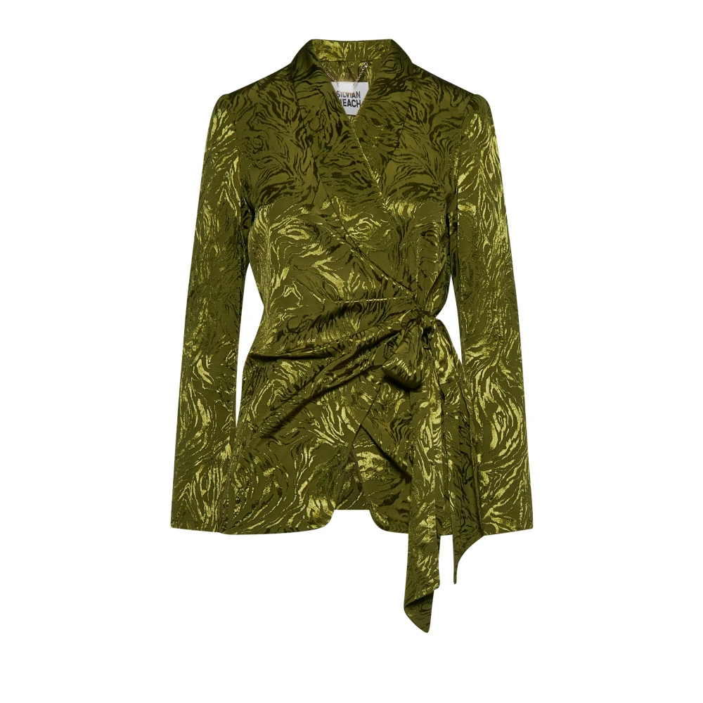 Silvian Heach Donna Verde - Blazer Jacquard Con Cintura - Jackets - L