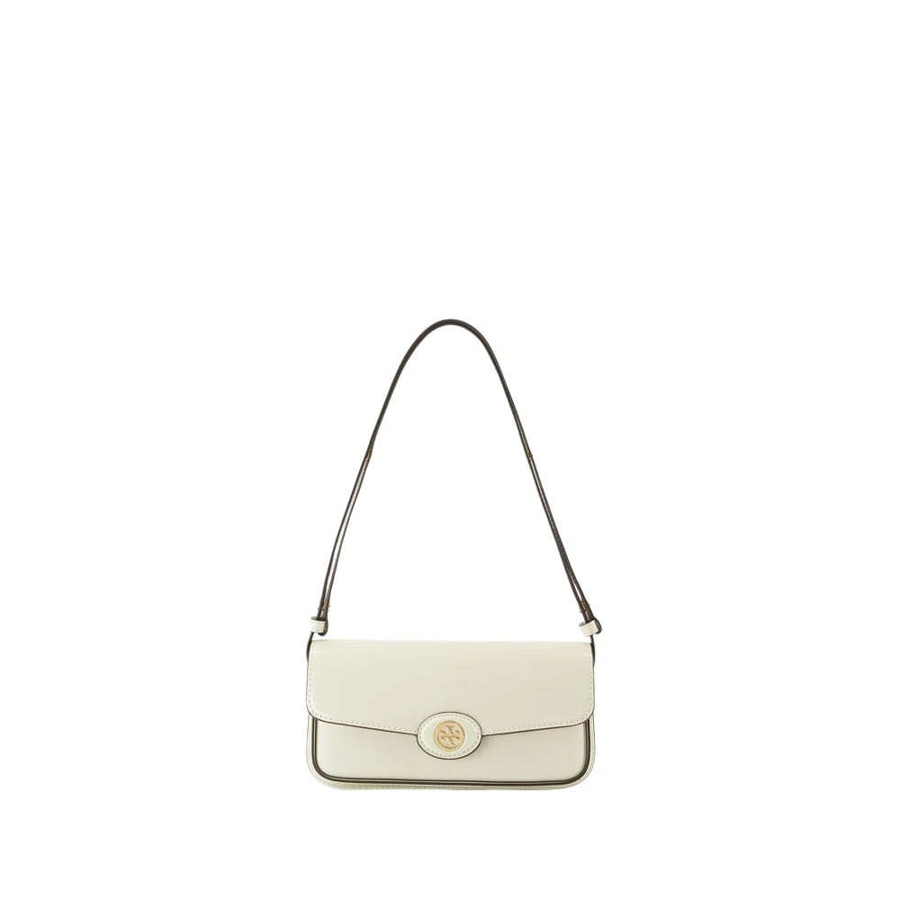 TORY BURCH Shoppers Robinson Shoulder Bag Leather White in beige