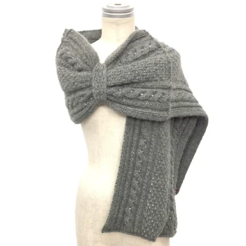 Valentino Vintage Pre-owned Fabric scarves Gray Dames