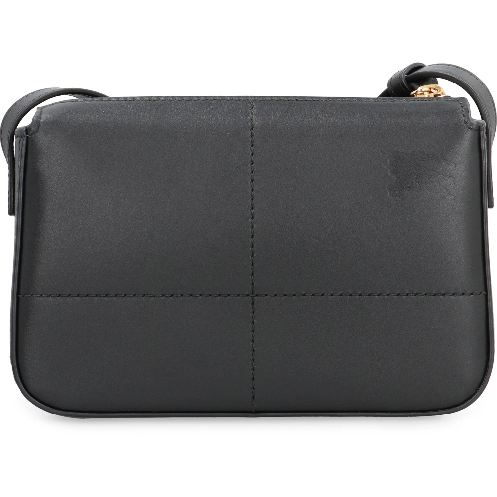 Burberry Leren Crossbody Tas met Voorvak Black Dames