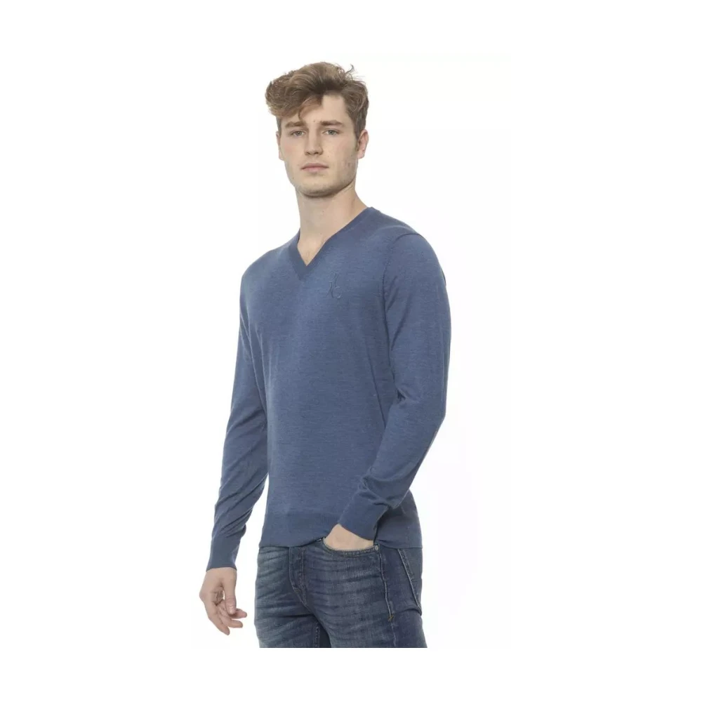 Billionaire Luxe Cashmere V-hals Trui Blauw Blue Heren