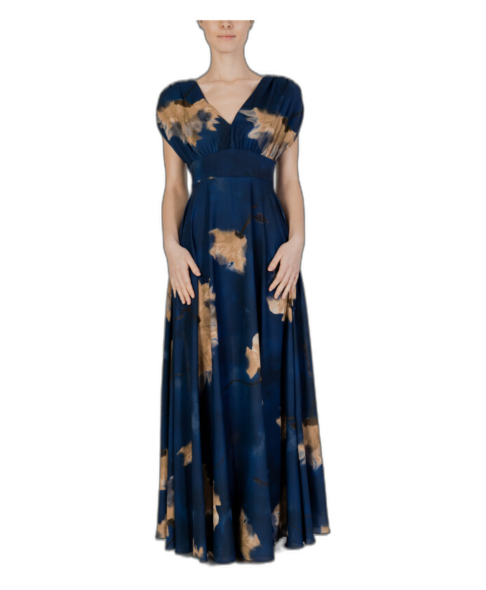 blue-floral-v-neck-dress