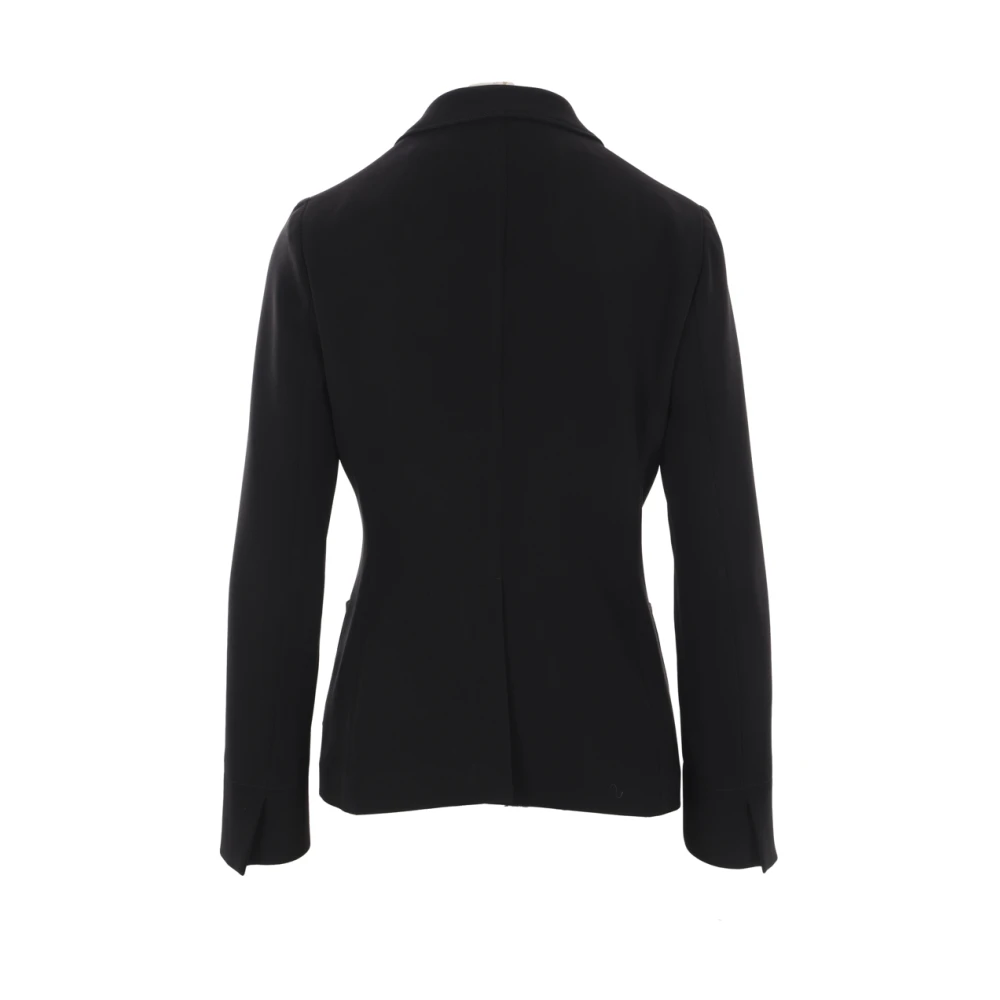 Alberto Biani Zwarte Stretch Cady Jas Black Dames