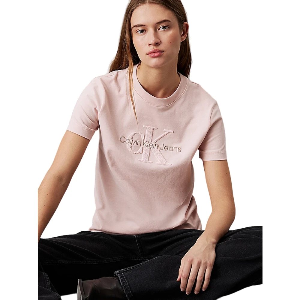 Calvin Klein Roze Katoenen T-shirts en Polos Pink Dames