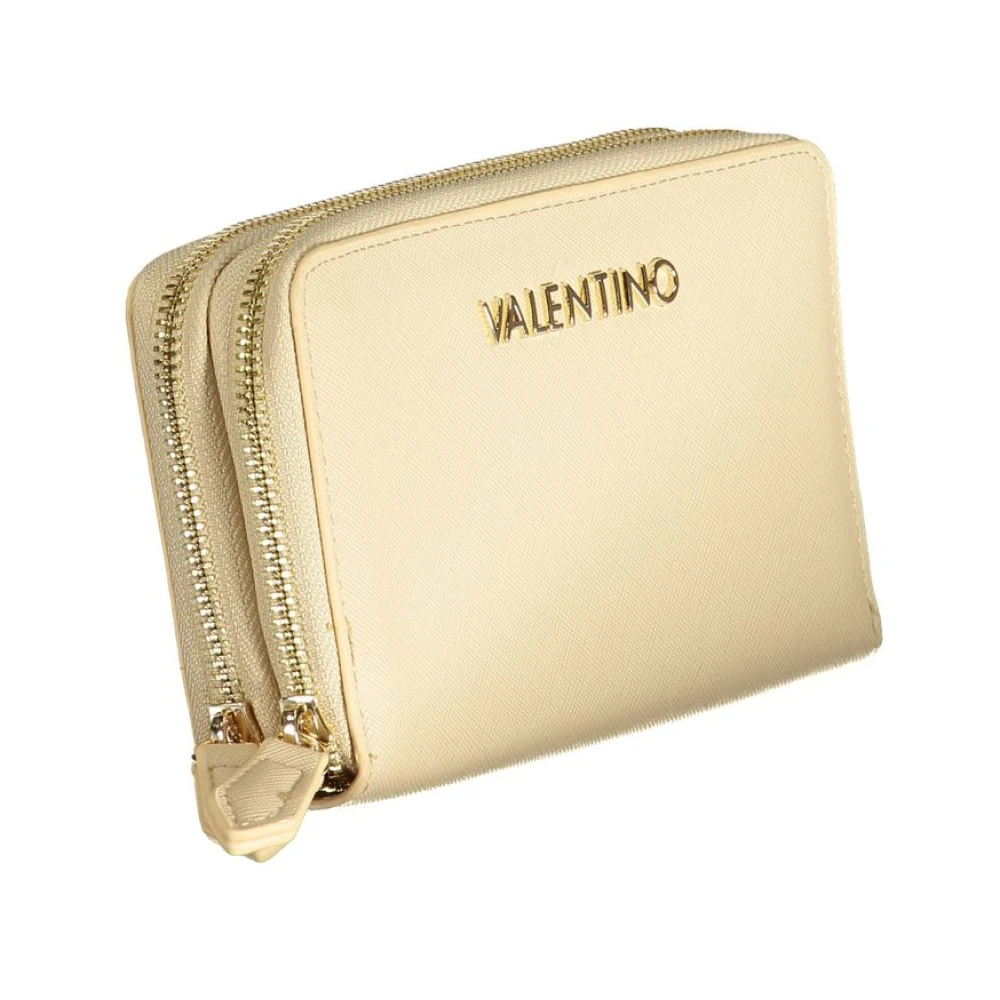Valentino by Mario Valentino Beige Portemonnee met Dubbel Compartiment en Rits Beige Dames
