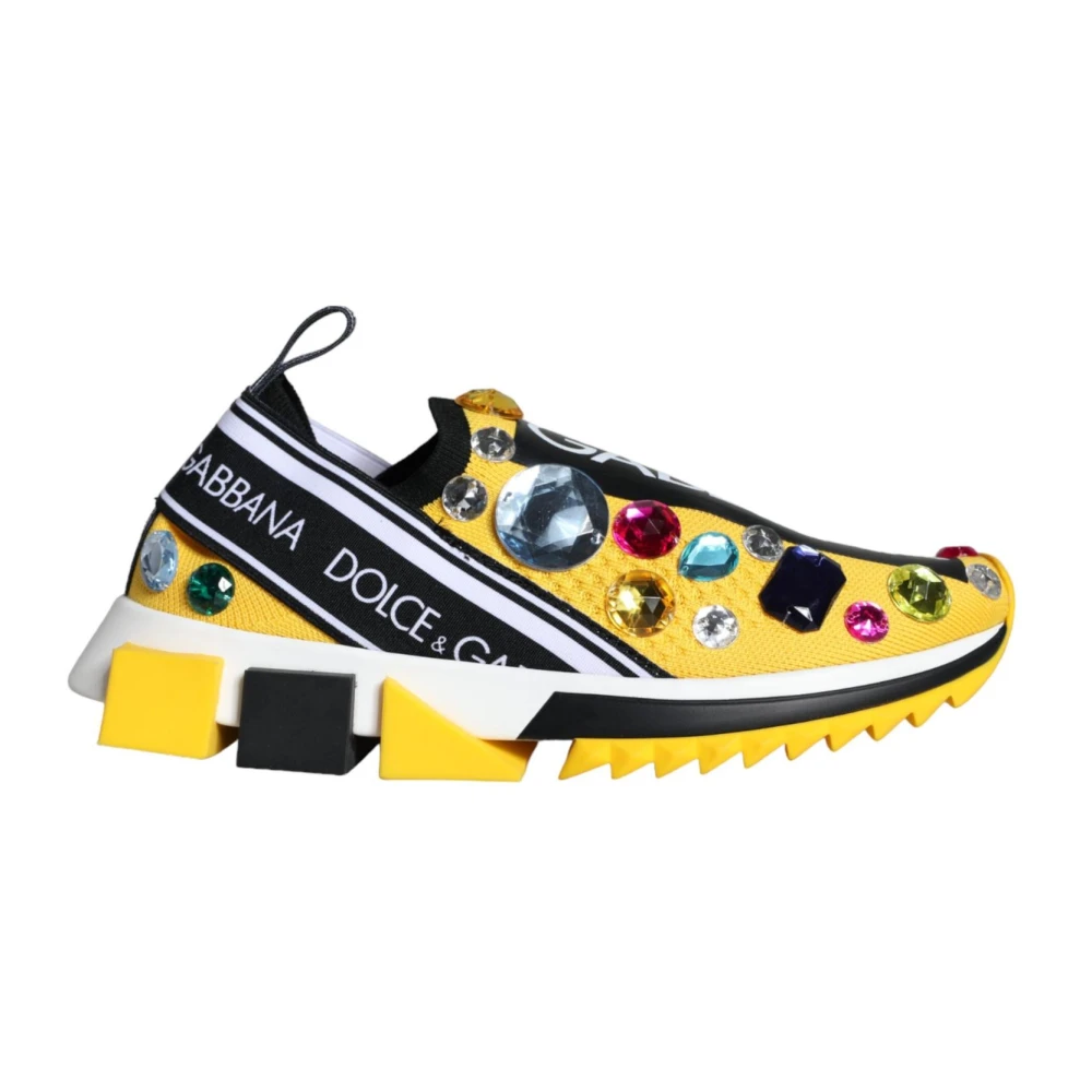 Dolce & Gabbana Kristalversierde Slip-On Sneakers Dames Schoenen Veelkleurig Multicolor