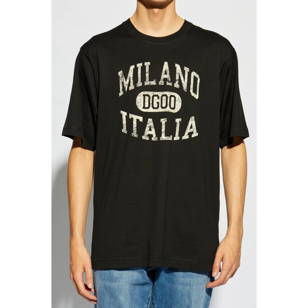 Dolce & Gabbana T-shirt met logo Black Heren