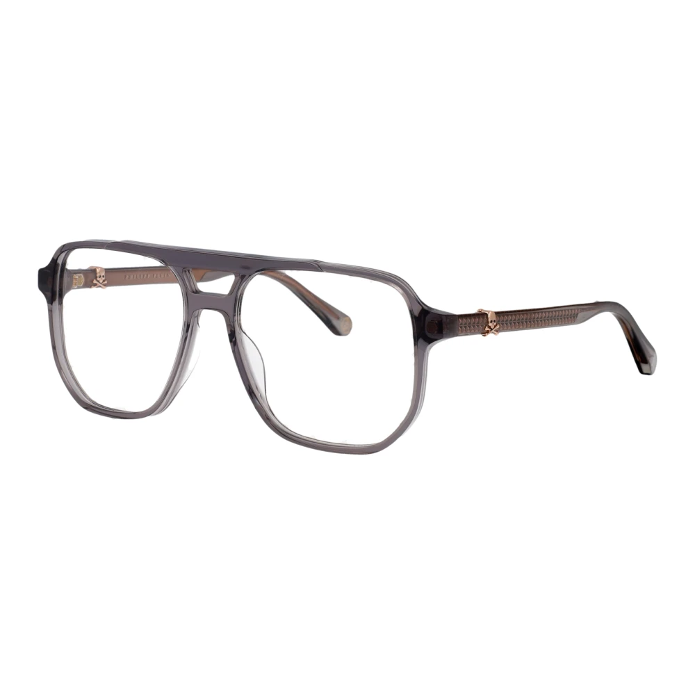 Philipp Plein Men's Gray Glasses, 56 Mm, Stylish Optical Glasses Vpp084v