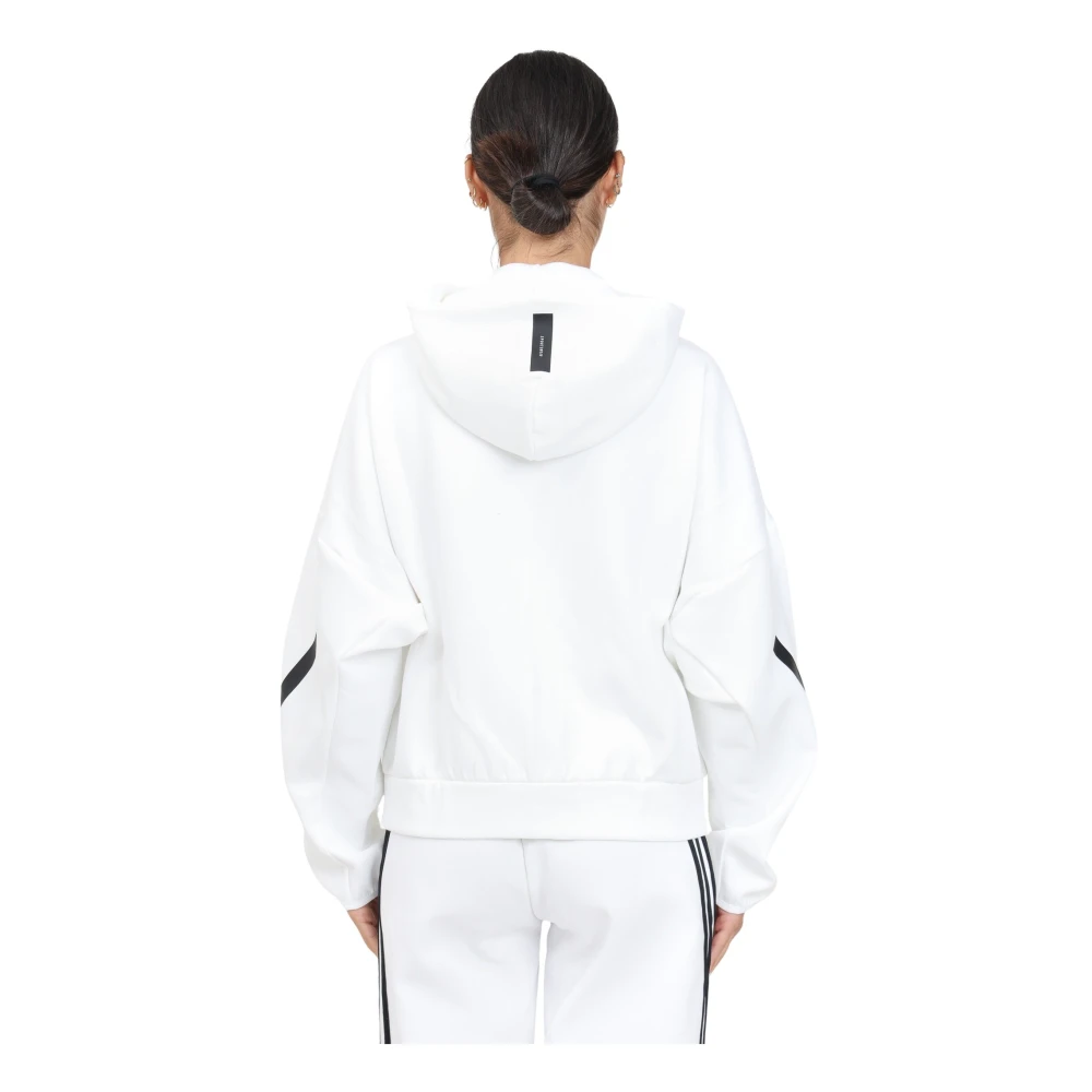 Adidas Witte Zip-Through Hoodie voor Vrouwen White Dames