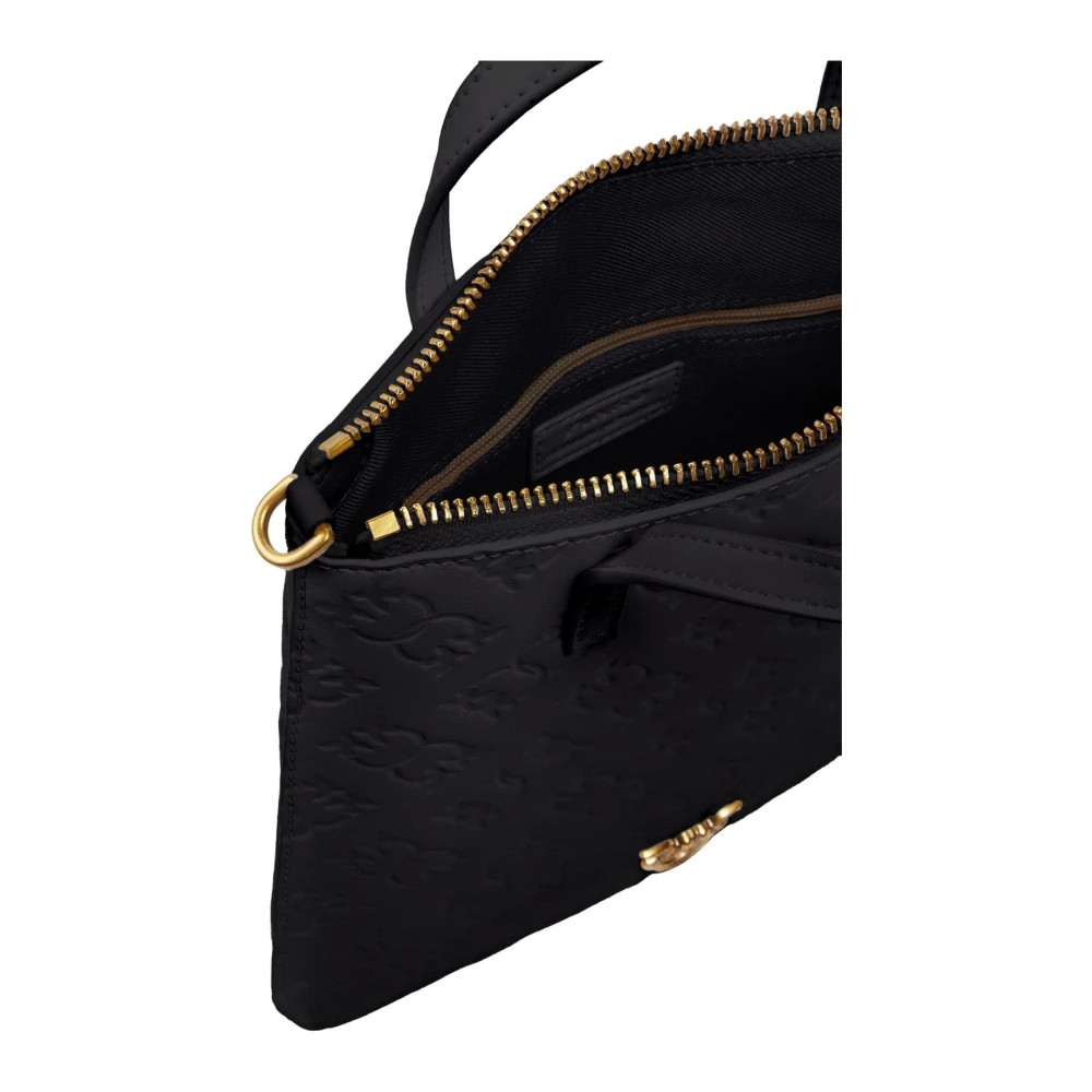 pinko Leren Handtas Samenstelling Model 102746 Black Dames