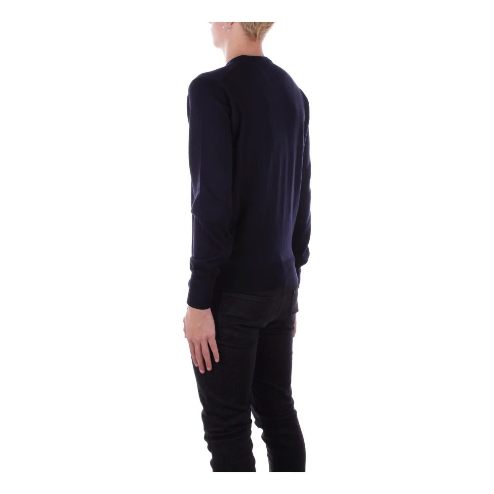 Alpha Studio Blauwe Trui met Omgeslagen Details Blue Heren