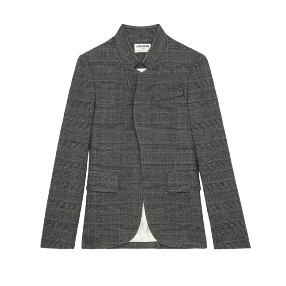 Zadig & Voltaire Antraciet geruite pakjasje voor vrouwen Gray Dames