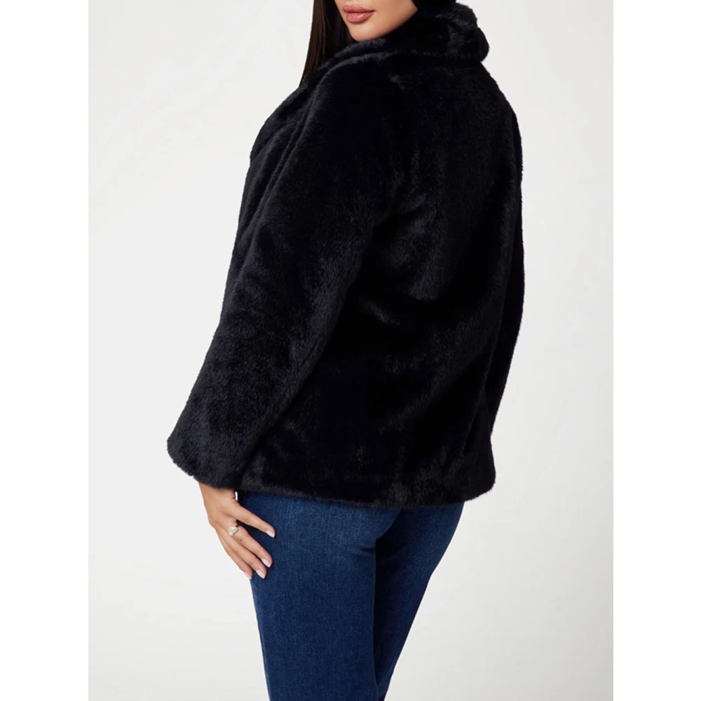 Guess Zwarte Faux Fur Jas Filomena Stijl Black Dames