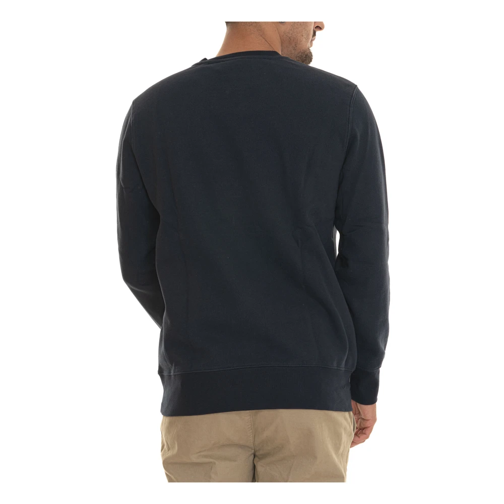 Gant Effen Crewneck Sweatshirt met Pluche Interieur Blue Heren